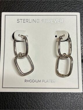 NEW Sterling Forever Silver Link Drop Earrings